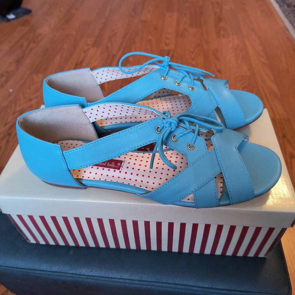 Aqua Blue Eurra Flat by B.A.I.T. Footwear, Size 8